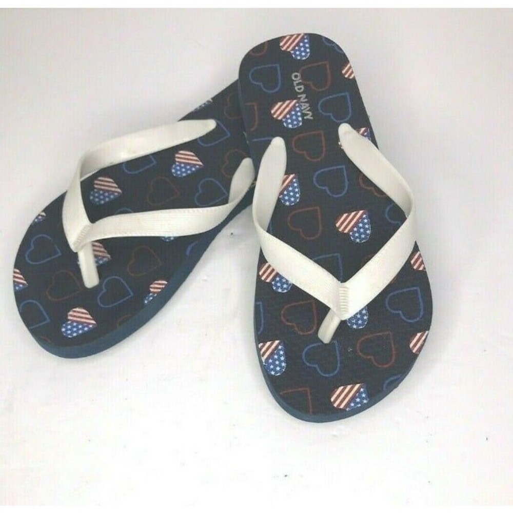 American Hearts Girls Flip Flops by Old Navy LARGE 1-2